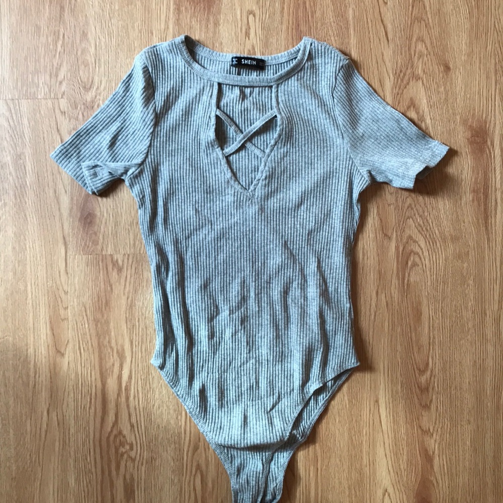 grey bodysuit